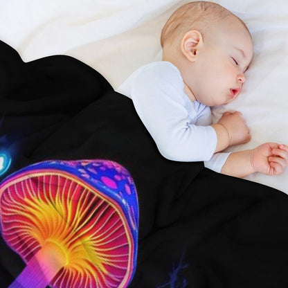 MAGIC MUSHROOMS PSYTRANCE TAPESTRY Throw Blanket