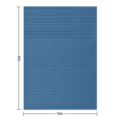 Light Stripes And Tartan on A Blue Background. Throw Blanket
