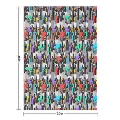 Happy Cactus Throw Blanket