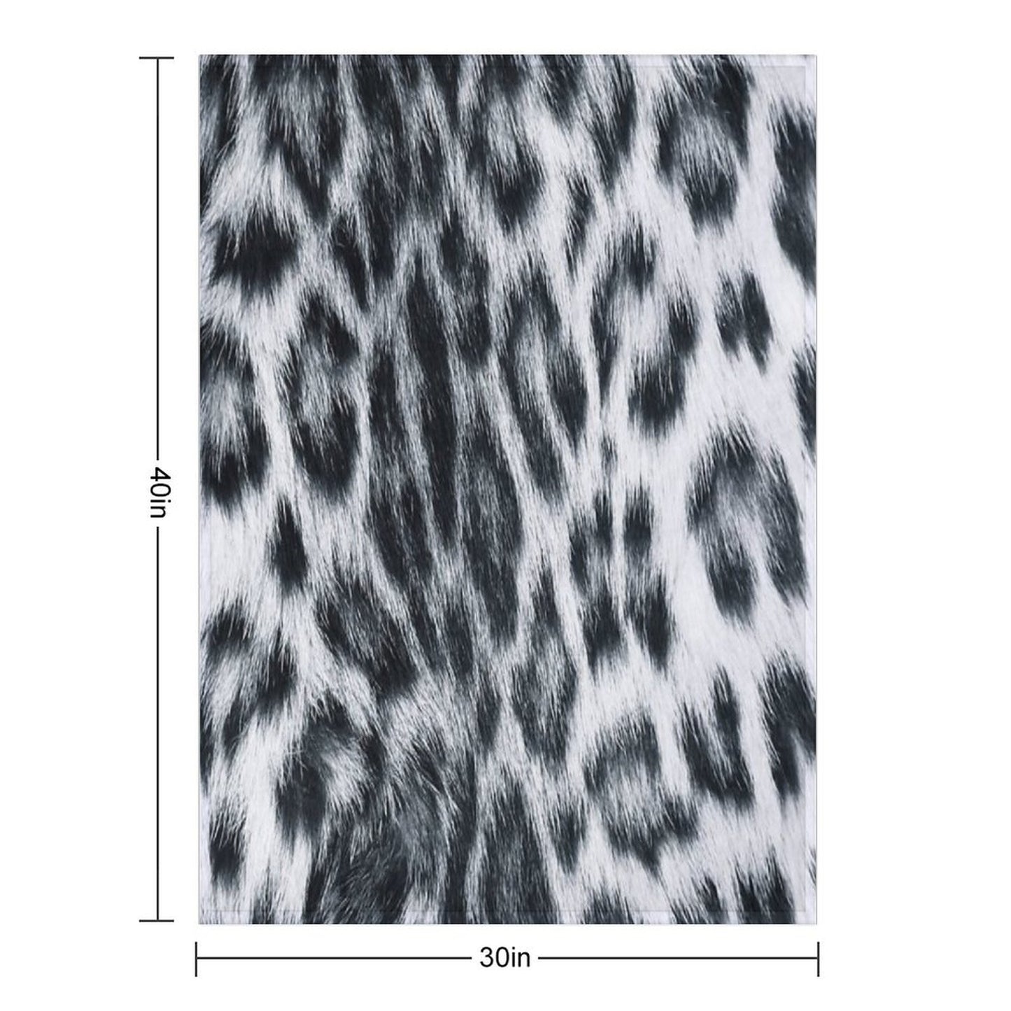 Snow Leopard Real to Life Print Throw Blanket