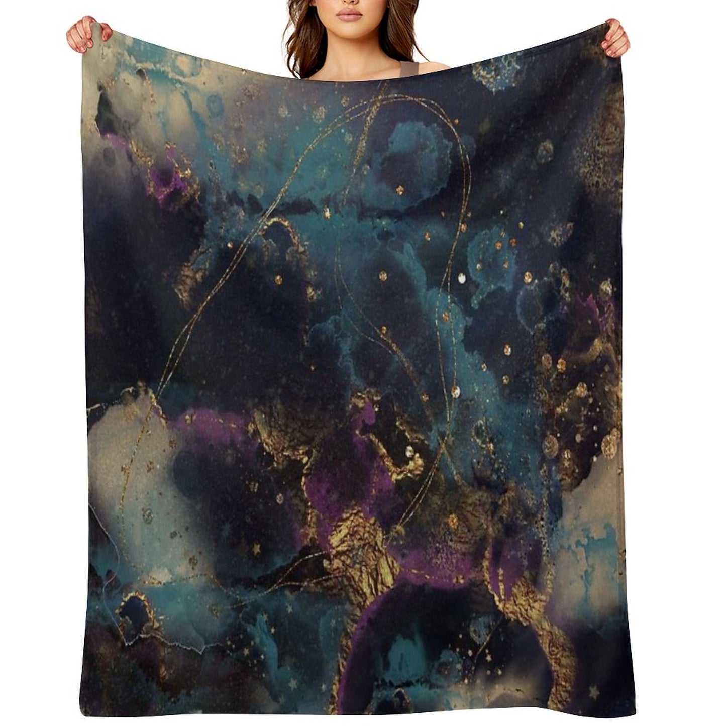 Abstract Stardust Galaxy Throw Blanket