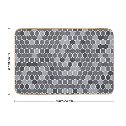 Grey Hexagon Bath Mat
