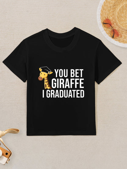 Funny Graduation You Bet Giraffe I Graduated Kids T-Shirt