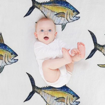 Yellowfin Tuna Fish Throw Blanket