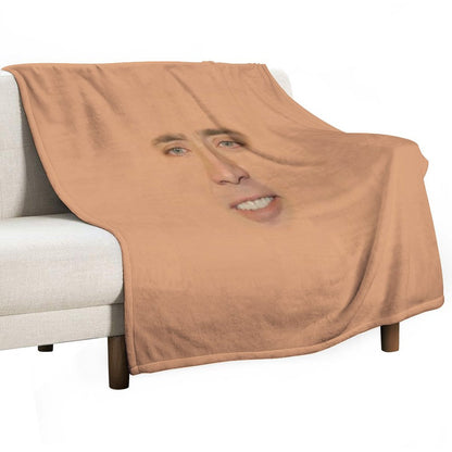 Nicolas Cage Full Face Throw Blanket