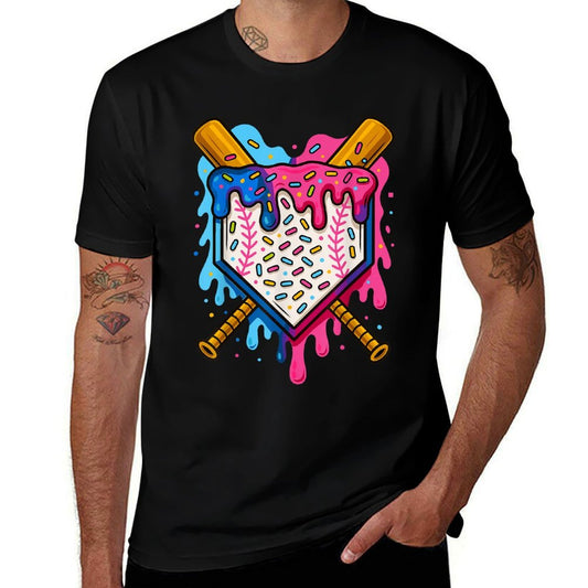 Baseball Boys Ice Cream Drip Baseball  Quick-drying T-Shirt