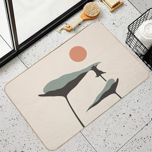 Cat And Plant 30  Absorbent Bath Mat