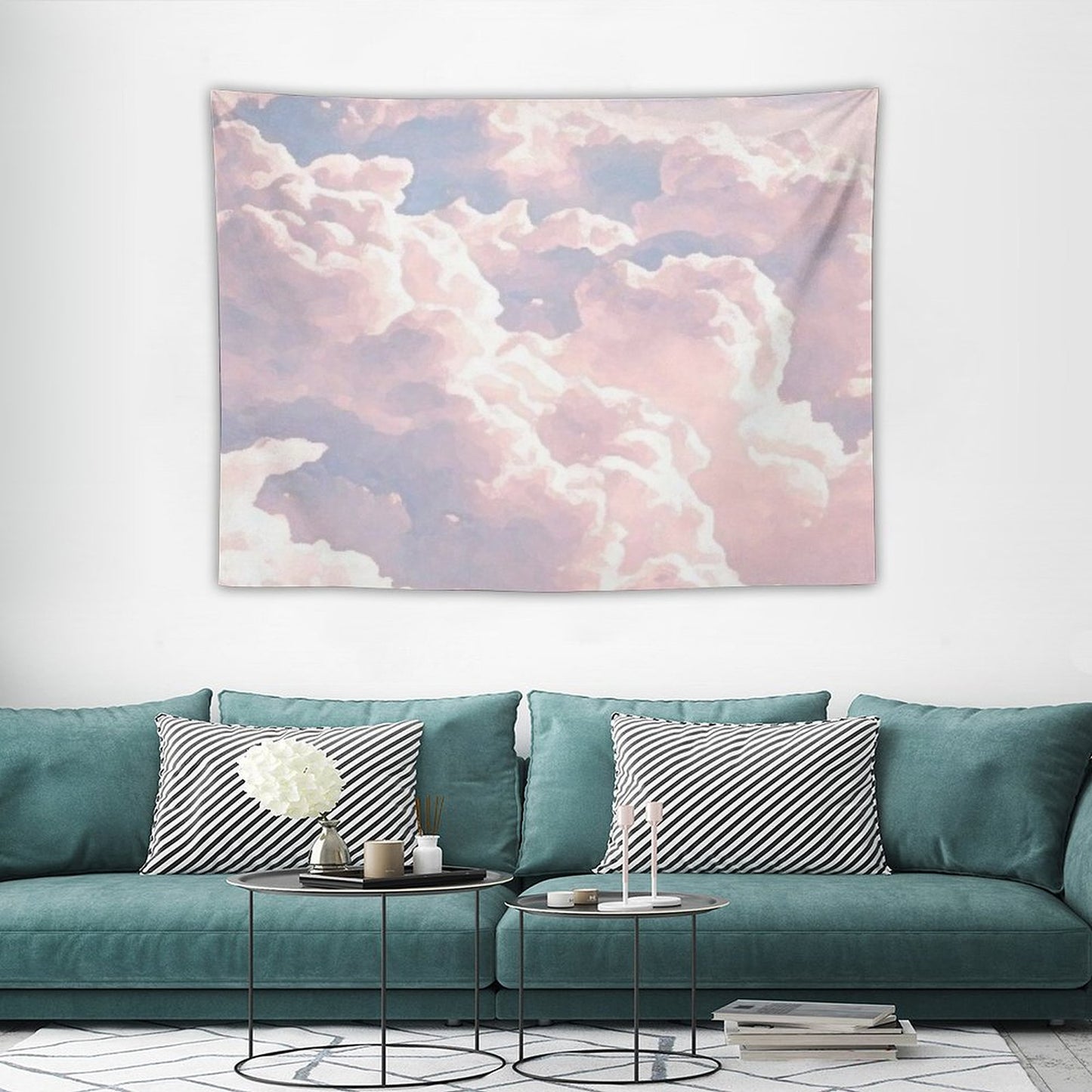 Pink Clouds Painting Tapestry