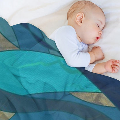 Magical Fantasy Ocean Scene for Wild Open Water Swimming, Deep Sea Divers.  Caroline Laursen Original Throw Blanket