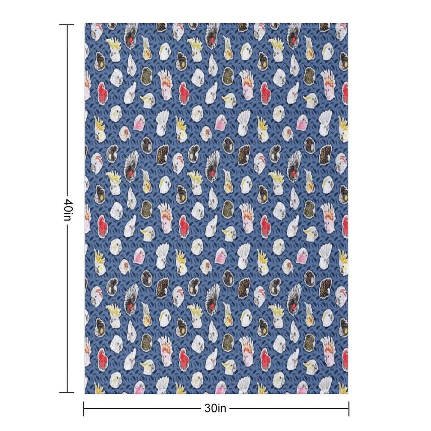 21 Cockatoos (in Dark Blue) Throw Blanket