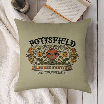 Pottsfield Harvest Festival Linen Throw Pillow Cover