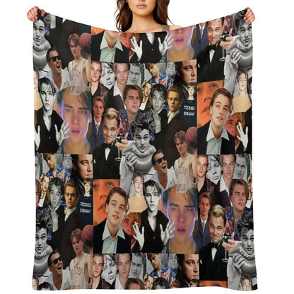 Leonardo Dicaprio Collage Throw Blanket