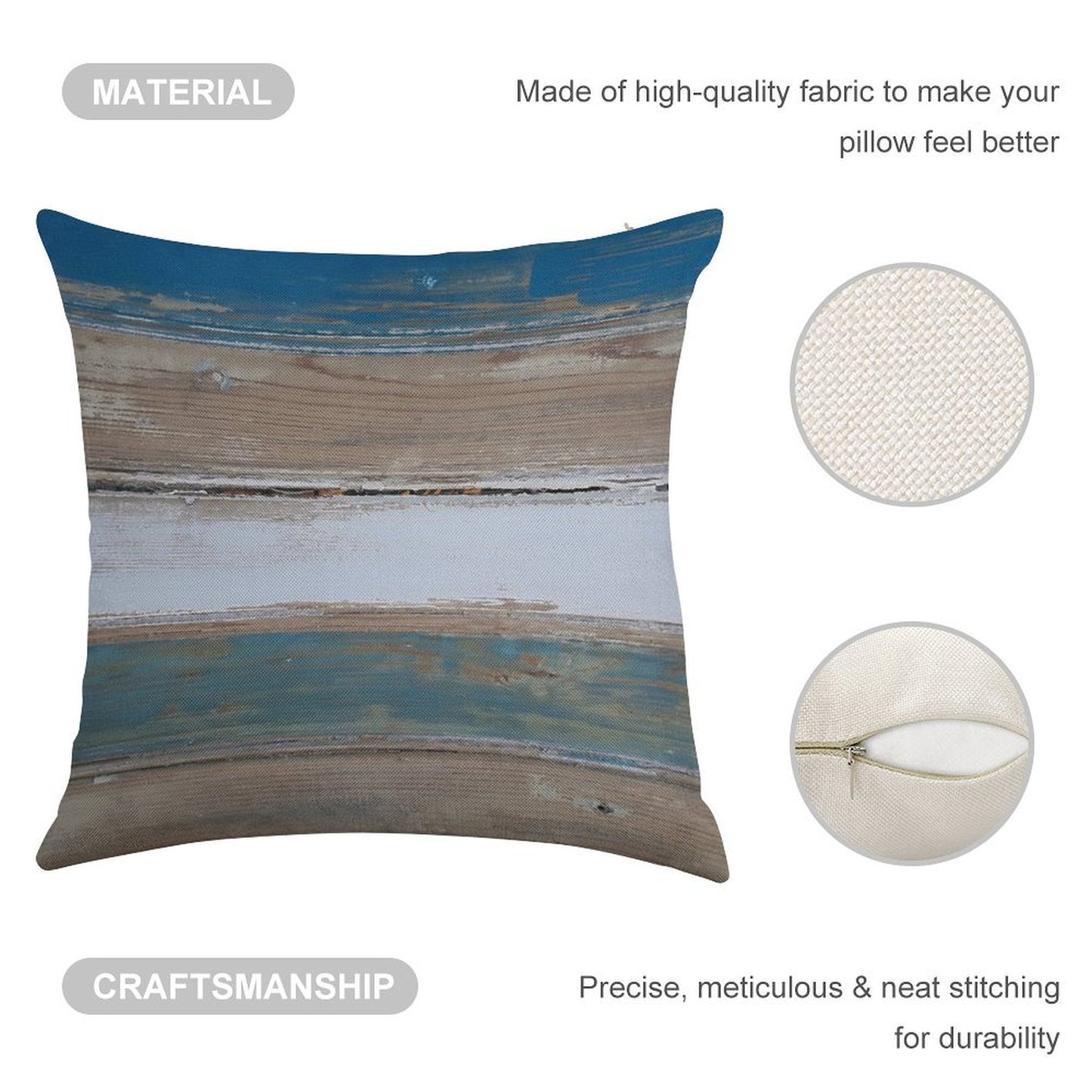 Beach Decor Five Stripes Linen Throw Pillow Cover