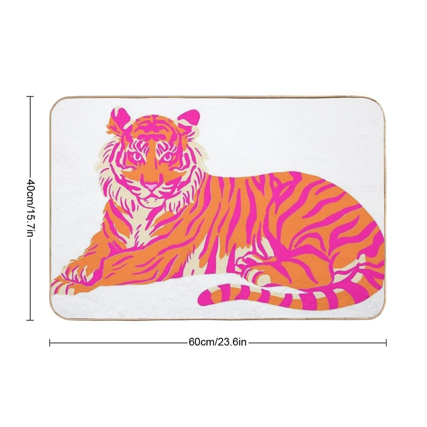 Pink And Orange Tiger Bath Mat
