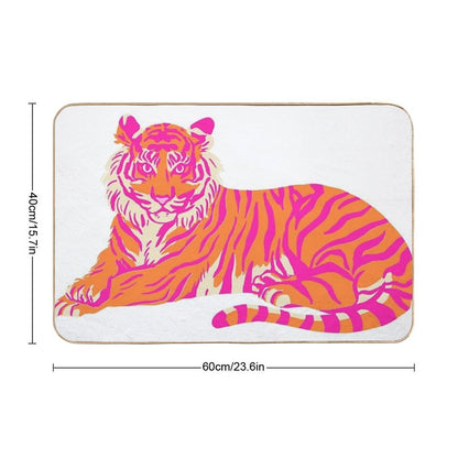 Pink And Orange Tiger Bath Mat
