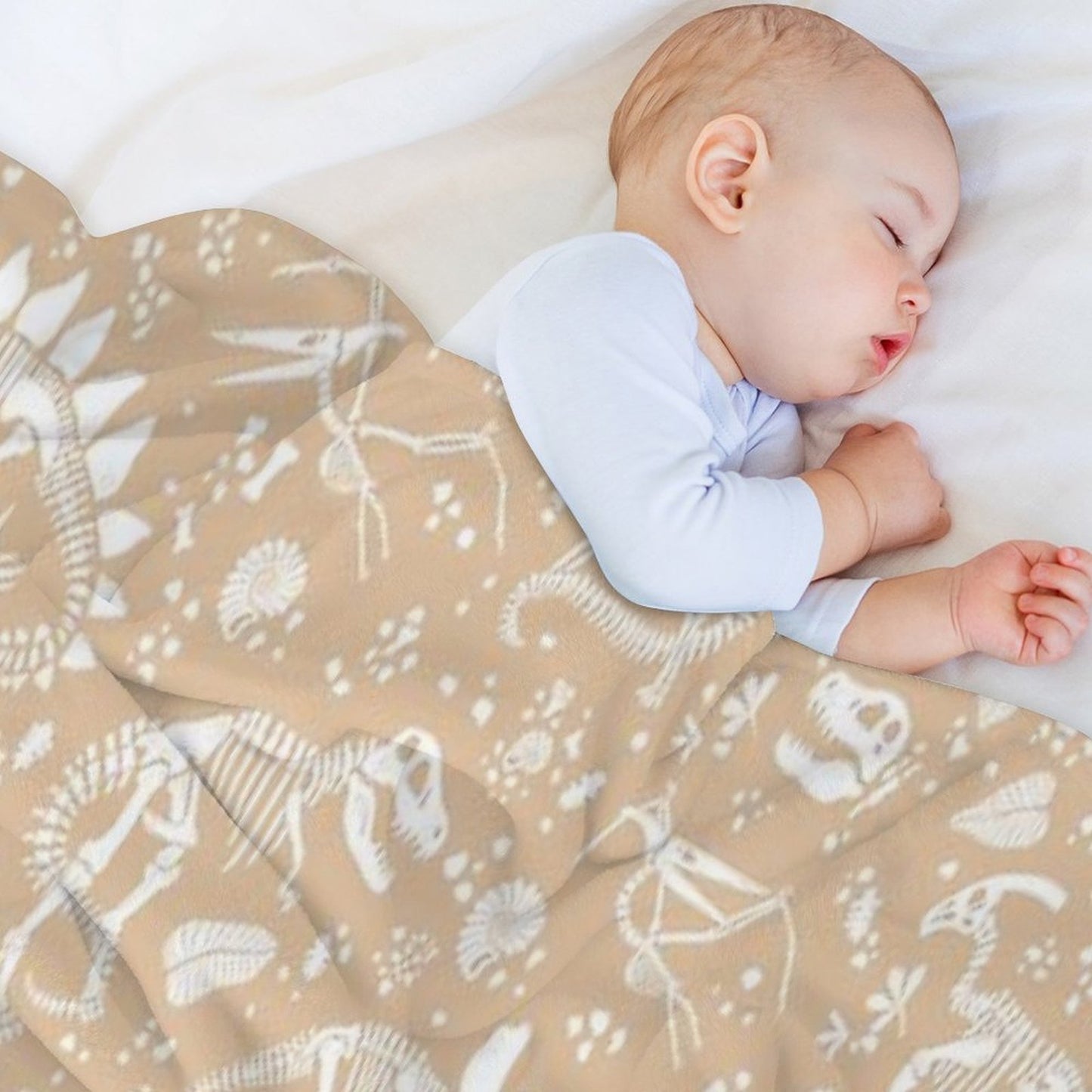 Excavated Dinosaur Fossils - Taupe Throw Blanket