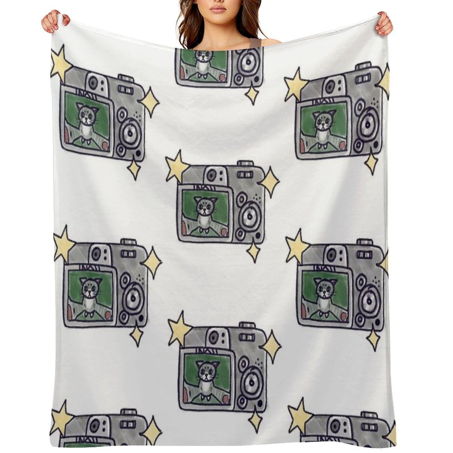 Cat Selfie Throw Blanket
