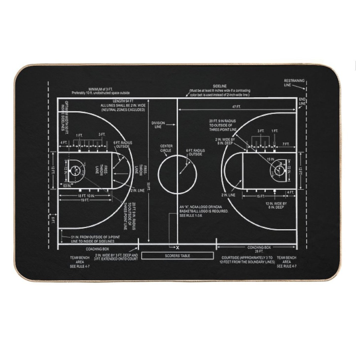 Basketball Court Bath Mat
