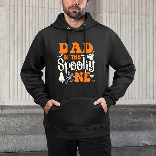 Dad of The Spooky One Girl Boy First Birthday Halloween Breathable Fabric Hoodie