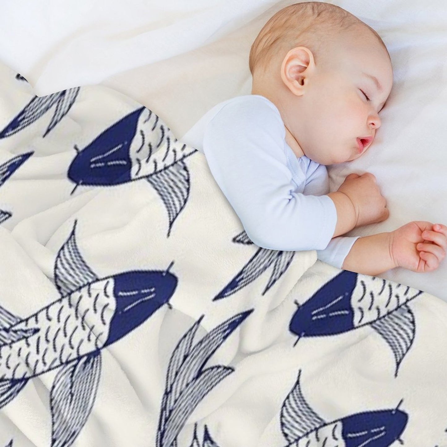 Japanese Koi Fish Pattern Throw Blanket