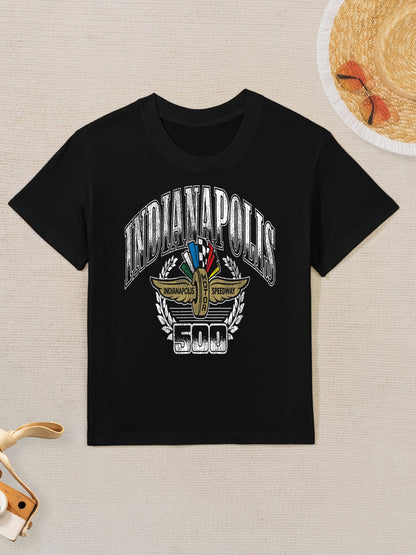 Indy 500 Indianapolis Motor Speedway Vintage Distressed Logo Kids T-Shirt