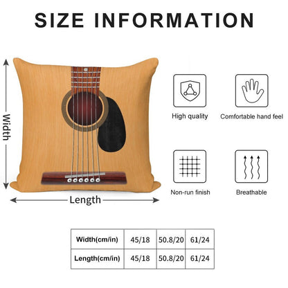 Acoustic Guitar Soft Washable Throw Pillow