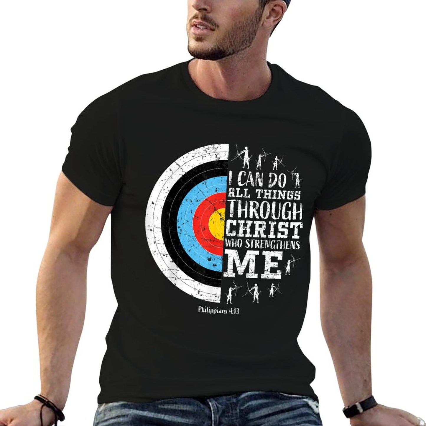 Archery Philippians 413 Christian Bible Verse Faith Graphic T-Shirt