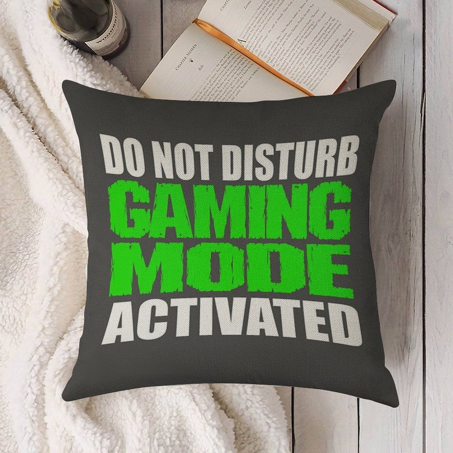 Gaming Mode Linen Throw Pillow Cover