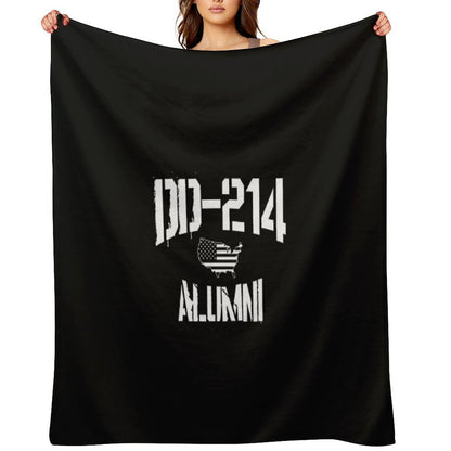 DD-214 Alumni Veteran Appreciation Gift US Flag Throw Blanket