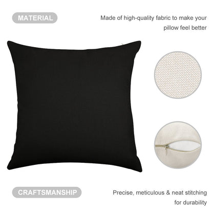 Black Linen Throw Pillow Cover