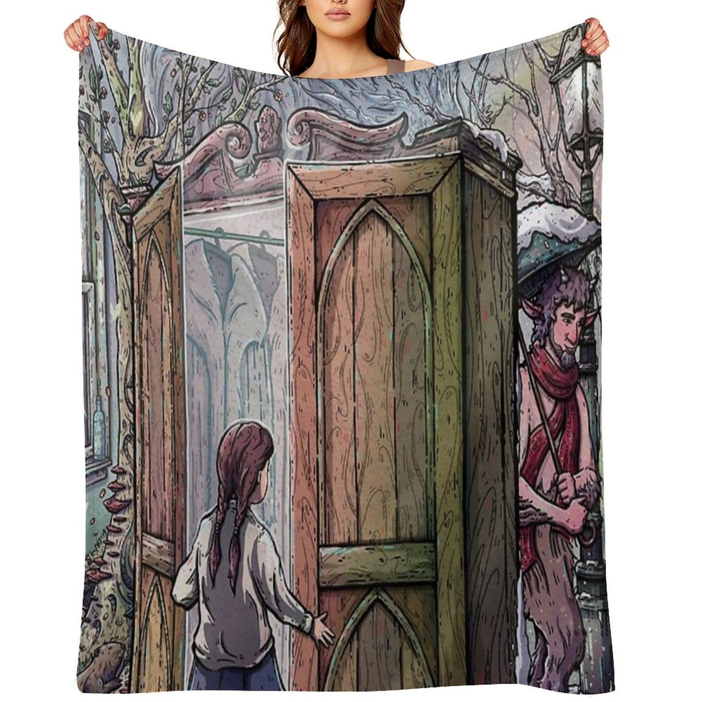 Lucy's Discovery, Narnia Fan Art Throw Blanket
