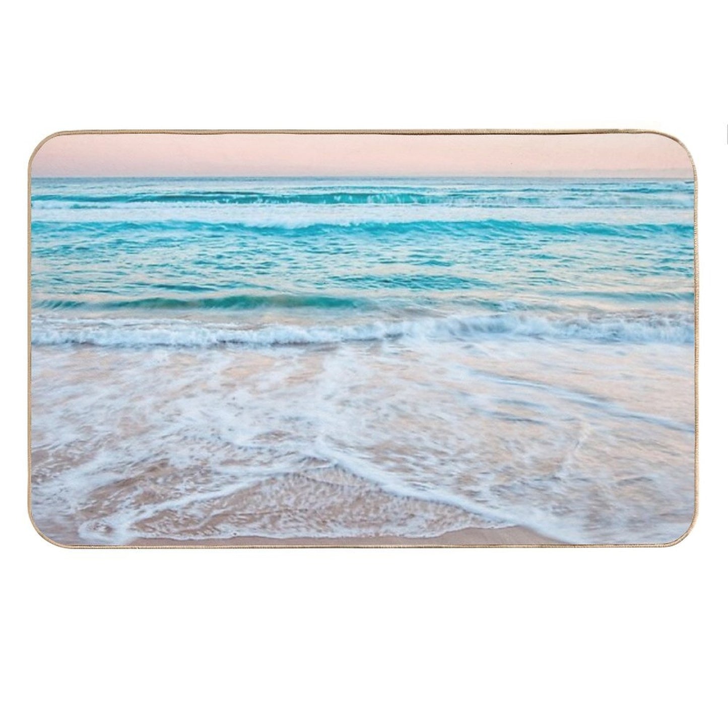 Blue Ocean Calm Waves Beach Bath Mat