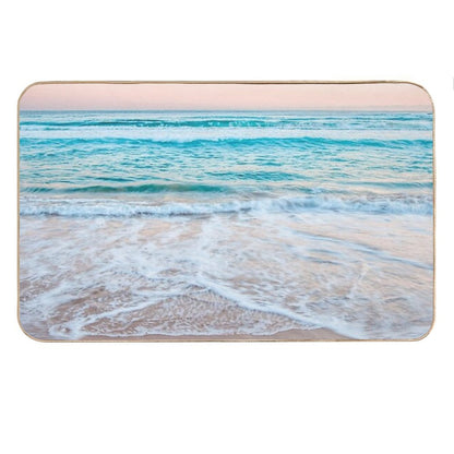 Blue Ocean Calm Waves Beach Bath Mat