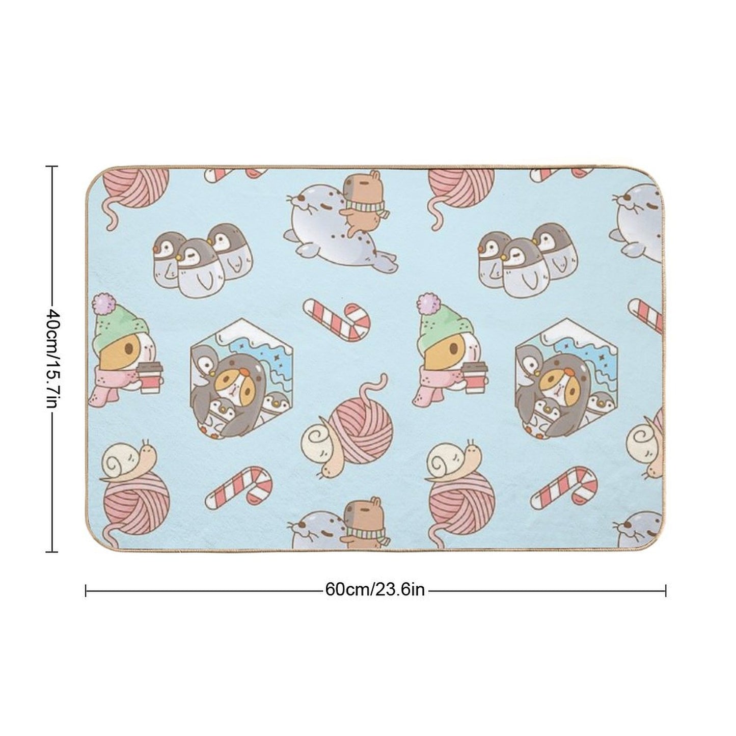 Bubu The Guinea Pig, South Pole Holiday Bath Mat