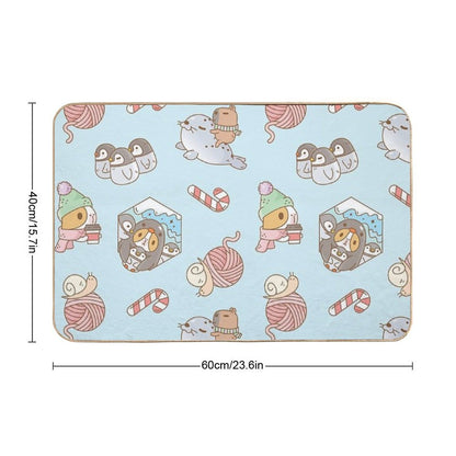Bubu The Guinea Pig, South Pole Holiday Bath Mat