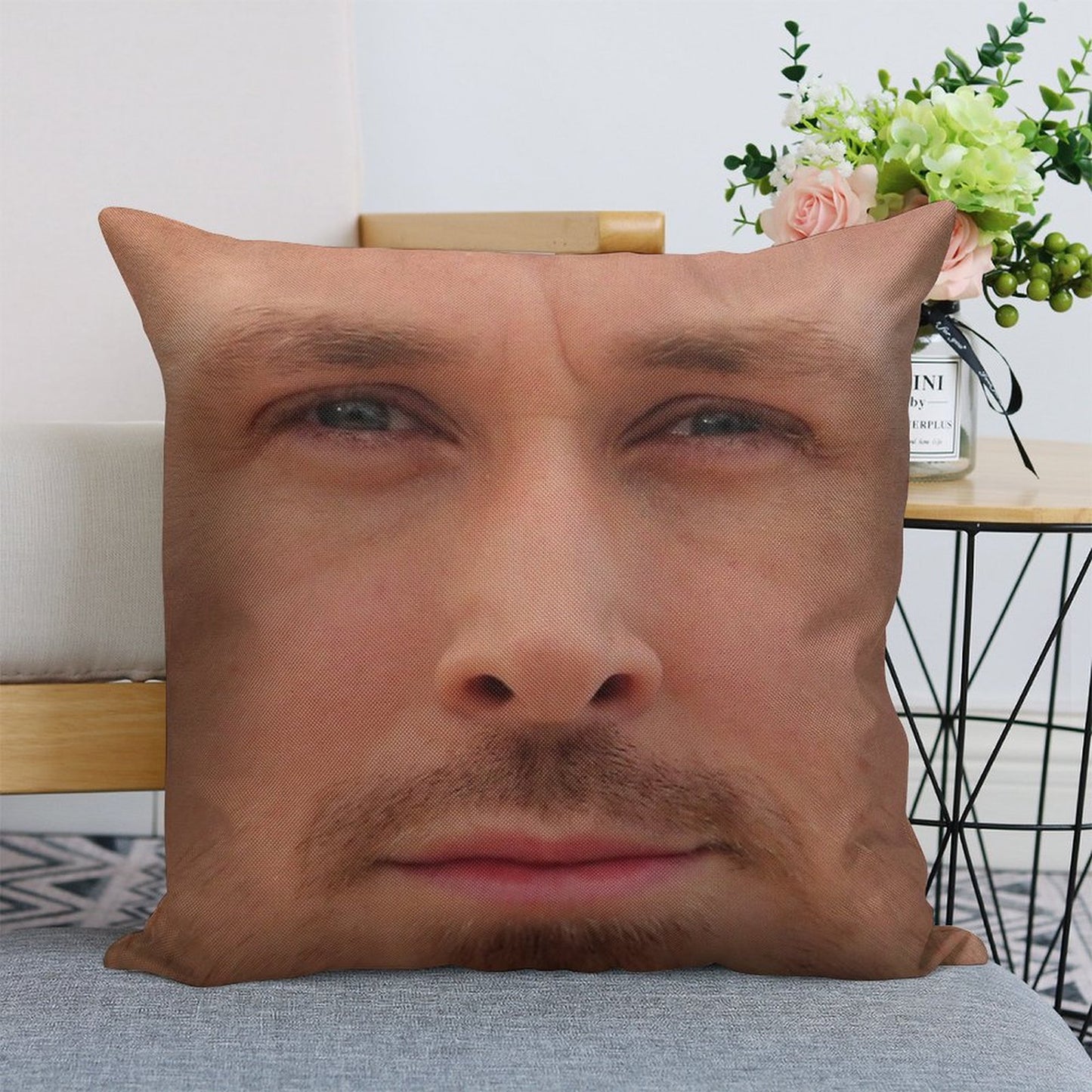Ryan Gosling Face Throw Pillow II Linen Throw Pillow Cover