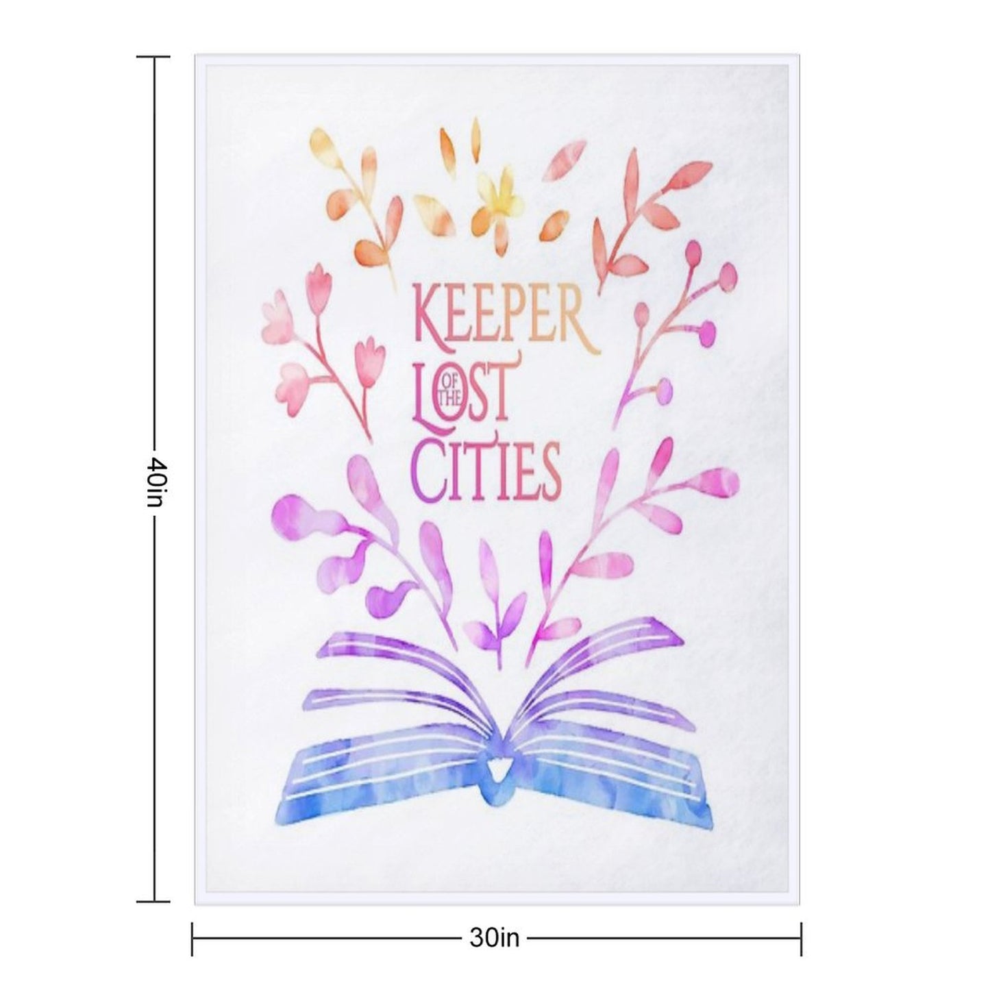 Keeper of The Lost Cities Watercolor Bookish Design Throw Blanket