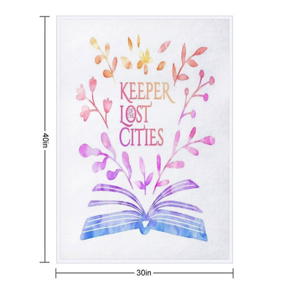 Keeper of The Lost Cities Watercolor Bookish Design Throw Blanket
