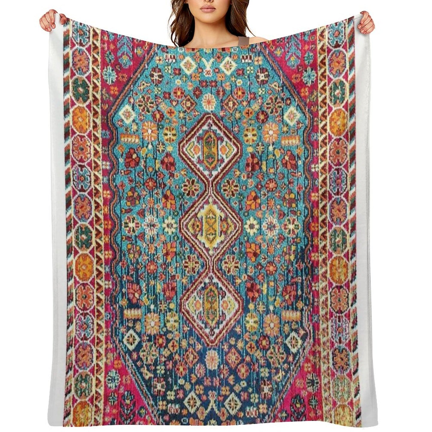 Heritage Moroccan Carpet Style Throw Blanket