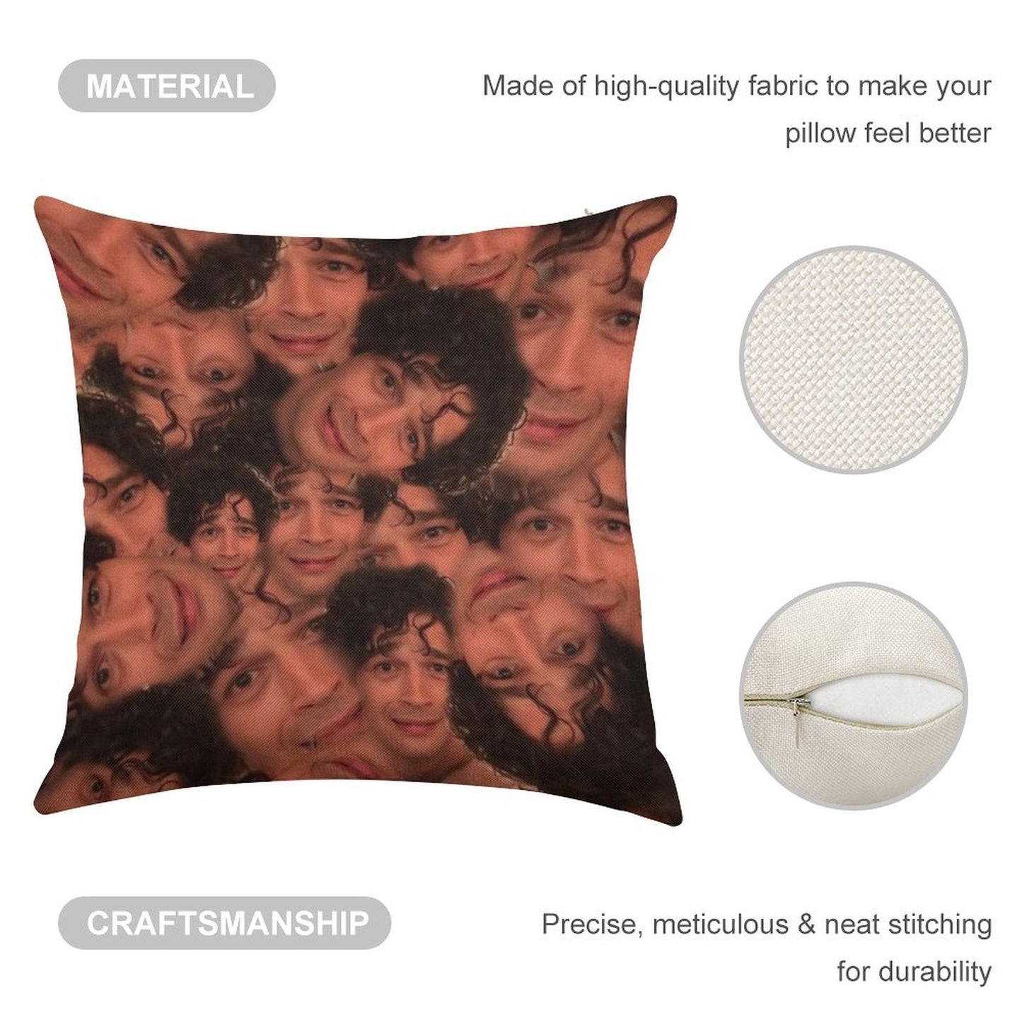Matty Healy Linen Throw Pillow Cover