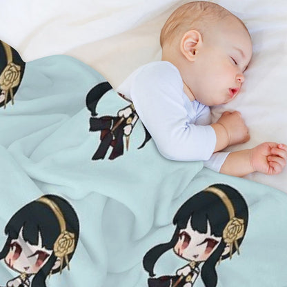 Yor Spy X Family Anime Character Chibi Style Throw Blanket