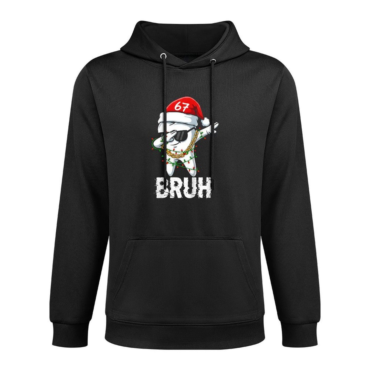 Kids Bruh 67 Dabbing Funny Santa Dental Christmas Six Seven Meme Kangaroo Pocket Hoodie