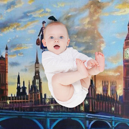 Mary Poppins Returns to London Throw Blanket
