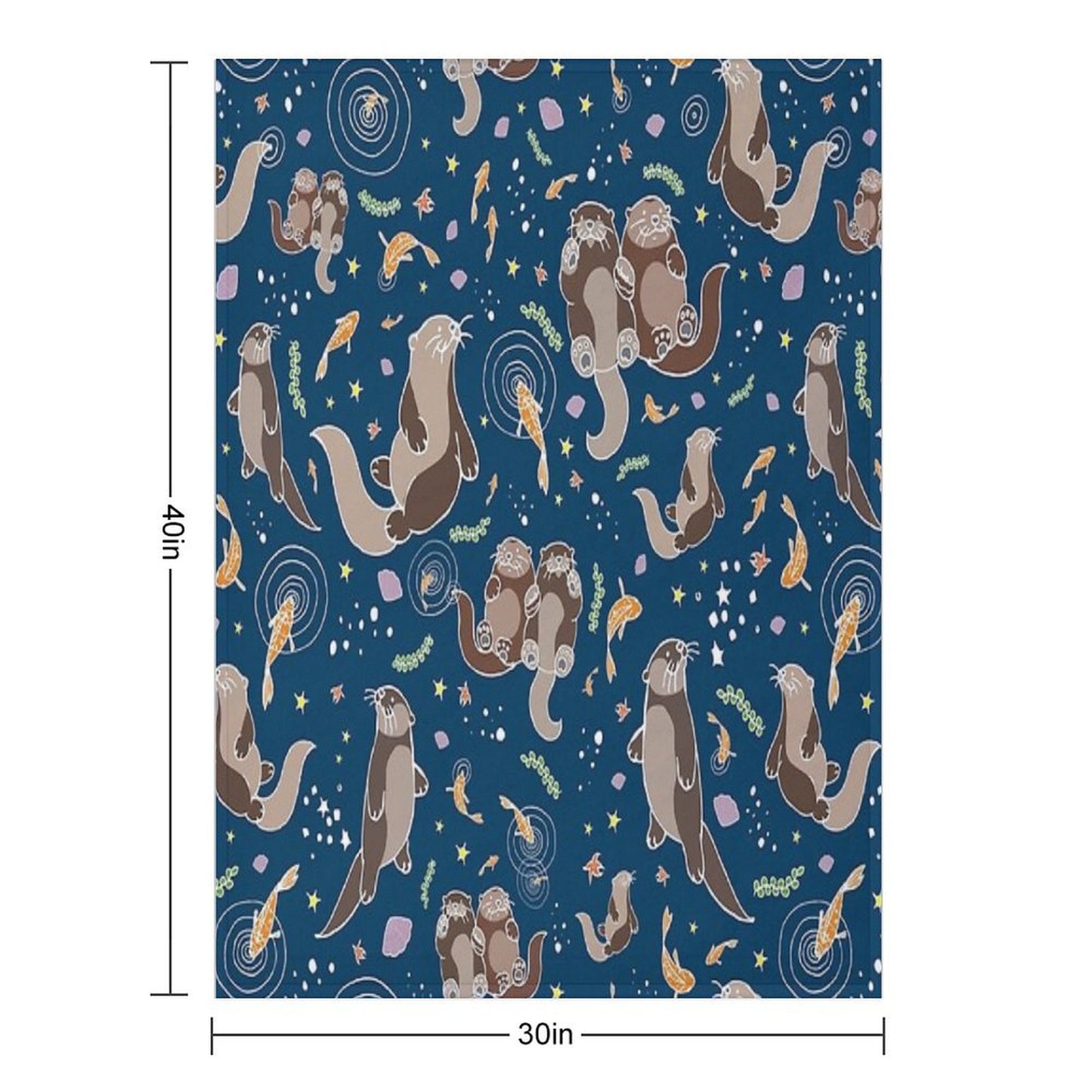 Sea Otters at Night Throw Blanket