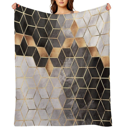 Smoky Cubes Throw Blanket