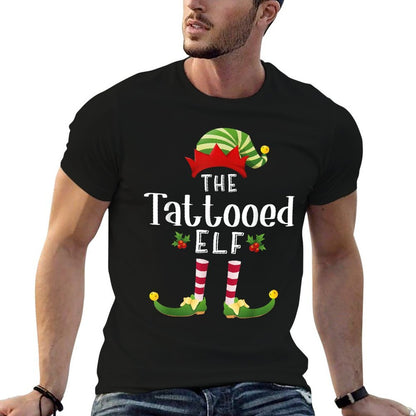 Tattooed Christmas Elf Matching Pajama X-Mas Party  Moisture-wicking T-Shirt