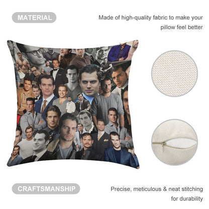 Henry Cavill Linen Throw Pillow Cover