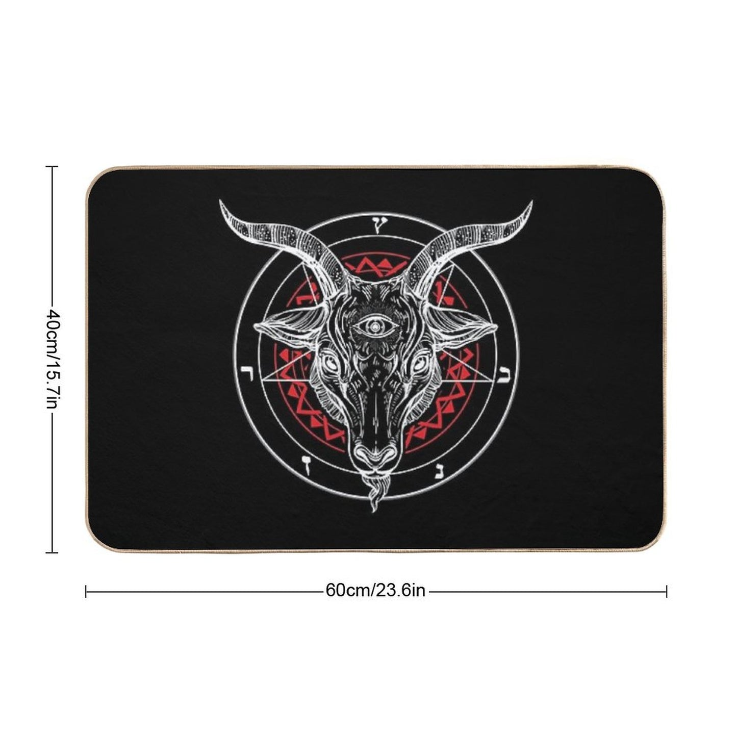 Satanic Goat Baphomet Circle Satan Symbol  Lucifer Devil Bath Mat