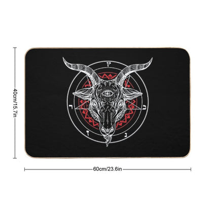 Satanic Goat Baphomet Circle Satan Symbol  Lucifer Devil Bath Mat