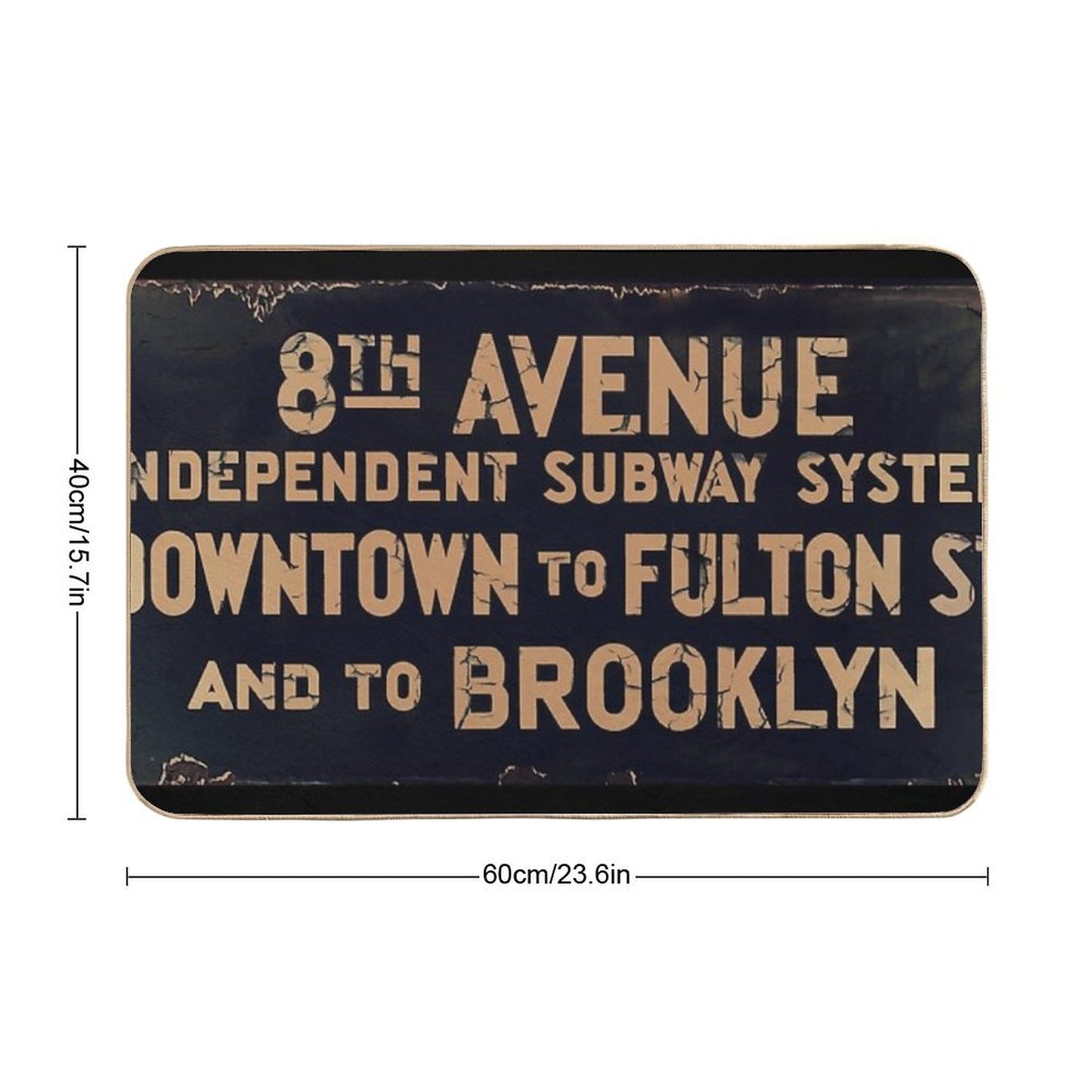 Vintage Brooklyn Subway Sign Bath Mat